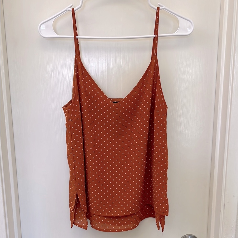 Forever 21 Polka Dot Spaghetti Strap Top - Burnt Orange